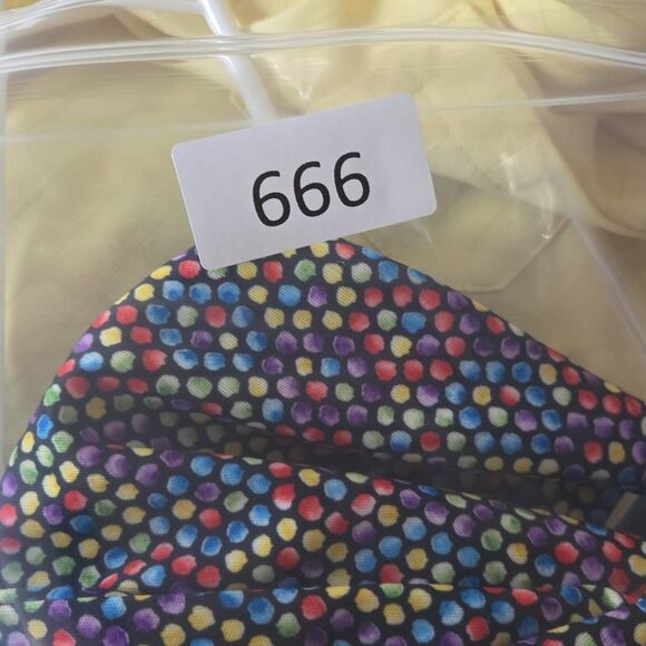 Lilly Dache Men's Geometric Dots Raglan Sleeve Polo Shirt Multicolor Large - Picture 7 of 7